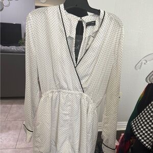 Women black and white polka dot romper. Size XL Brand new with tags